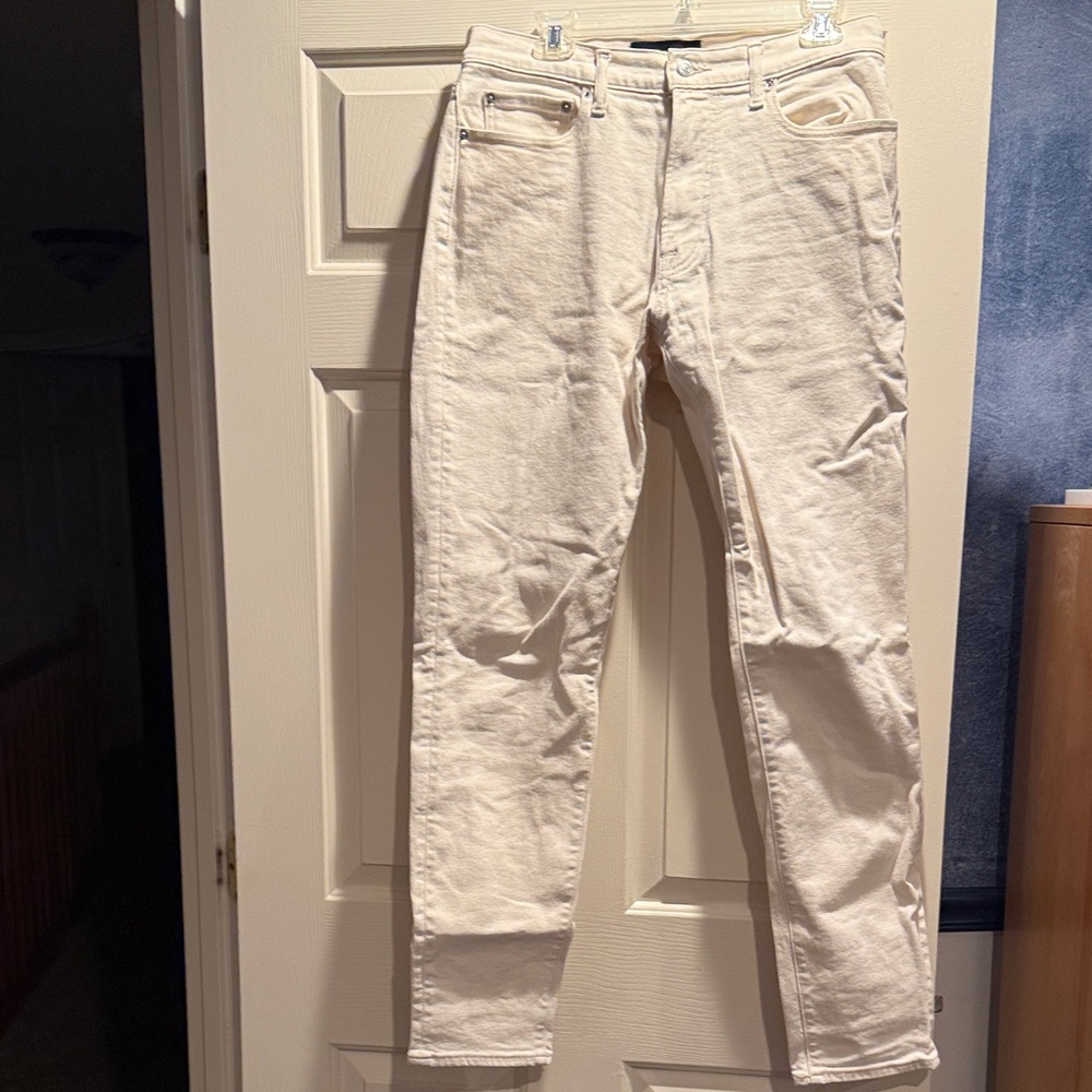 Abercrombie & Fitch Cream Pants with Brown Label
